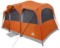 vidaXL Tunnelzelt Familienzelt mit Dach Orange und Orange 435 x 255 x 216 cm,...