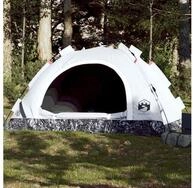 vidaXL Angelzelt, Campingzelt 3 Personen Wei&szlig; Verdunkelungsstoff Quick Release