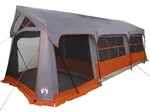 vidaXL Tunnelzelt Familienzelt Grau und Orange 620 x 322 x 240 cm Polyester, (1...