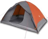 vidaXL Kuppelzelt, Kuppel-Campingzelt 6 Personen Grau und Orange Wasserdicht