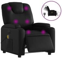 vidaXL Massagesessel, Relaxsessel Elektrisch Schwarz Kunstleder