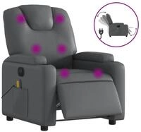 vidaXL Massagesessel, Relaxsessel Elektrisch Grau Kunstleder