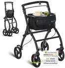 Juskys Indoor-Rollator Aktiv, f&uuml;r die Wohnung, mit Tasche & Tablett, schmal,