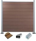 Woodstore24 Zaun WoodoZaun WPC Gartenzaun geb&uuml;rstete Optik f&uuml;r Garten & Terrasse,