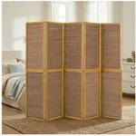 Homestyle4u Paravent 3 fach Raumteiler Holz Trennwand Braun washed Indoor...