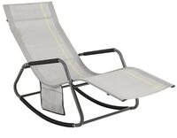 SoBuy Gartenliege OGS47, Schaukelstuhl mit Seitentasche, Relaxliege Liegestuhl