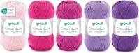 Gr&uuml;ndl Cotton Quick uni - Wolle zum H&auml;keln und Stricken, 5 er Set H&auml;kelwolle, 100%