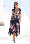 Beachtime Jerseykleid mit asymmetrischem Zipfelsaum und Schleife in der Taille,