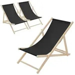 ECD Germany Gartenliege Holz Liegestuhl Beachstuhl klappbarer Strandstuhl...