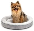lionto Tierkissen in weichem Doughnut-Design, Oxford- & Pl&uuml;schstoff,