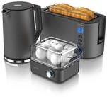 Arendo Fr&uuml;hst&uuml;cks-Set (3-tlg), Wasserkocher 1,5l, 4-Scheiben Toaster, 8er
