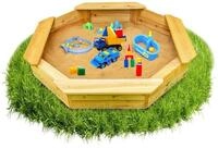 Coemo Sandkasten SALLY, 8-eckiger Buddelkasten 125x125x20 cm Holz Sandbox 4