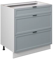 Vicco Unterschrank Fame-Line, Hellblau-grau/Wei&szlig;, 80 cm mit 3 Schubladen, ohne