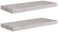 vidaXL Wandregal, Schweberegale 2 Stk. Betongrau 60x23,5x3,8 cm MDF