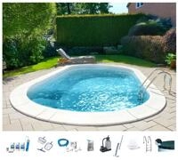 my POOL BWT Ovalpool PREMIUM mit sandfarbener Innenfolie (Komplett-Set, 10-tlg),