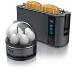 Arendo Fr&uuml;hst&uuml;cks-Set (2-tlg), 2-Scheiben Langschlitz Toaster, 7er...