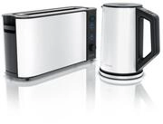 Arendo Fr&uuml;hst&uuml;cks-Set Wasserkocher 1,5l & 2-Scheiben Langschlitz Toaster,