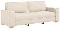 vidaXL Sofa 3-Sitzer-Sofa Beige 220 cm Leinenmischgewebe, 1 Teile
