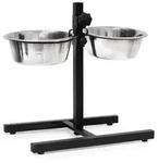 relaxdays Futterstation Hund h&ouml;henverstellbar, 2 x 1,55 Liter...