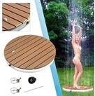 @tec Gartendusche Mobile Bodendusche rund aus WPC mit 18 D&uuml;sen - 3/4 Zoll...
