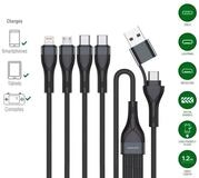 4smarts USB-C/A Multi-Ladekabel 4in2 1,2m Lightningkabel