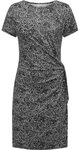 Ragwear Shirtkleid Knotta Print Kurzarm Sommerkleid mit seitlichem Bindeband blau XS