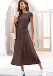LASCANA Midikleid mit Plisseerockteil, b&uuml;gelfreie Qualit&auml;t elegantes...