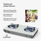 Klarstein Doppelkochplatte Barzona, Gaskocher Dopple Gas Brenner Camping Hob...