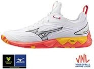 Mizuno WAVE LUMINOUS 3 - Unisex Volleyballschuh - White/Fiery Coral/Citrus
