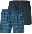 Webboxer SCHIESSER "Web-Boxershorts 2er Pack", Herren, Gr. S, blau (dunkelblau,