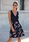 Beachtime by Lascana Jerseykleid mit bedrucktem Rockteil, Oberteil in...