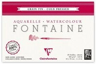 CLAIREFONTAINE Zeichenpapier Aquarellblock feink&ouml;rnig, Hadern, 10x15cm 25 Blatt