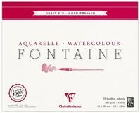 CLAIREFONTAINE Zeichenpapier Aquarellblock Fontaine, Hadern, 24x30cm, 25 Blatt...