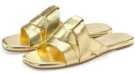 LASCANA Mule, Sommerschuh, offener Schuh, Sandale, Pantolette im modischen Metallic