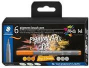 STAEDTLER Faserstift Pigment brush pen, 6er-Set