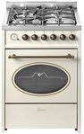 GURARI Gas-Standherd GCH G 614 CR Gas Standherd 60 cm Erdgas Fl.Gas 4 Kw WOK