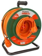 PEREL Kabeltrommel, Innenbereich, Schutzkontakt-Stecker/-Kupplung,l&auml;nge 50m