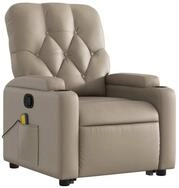 vidaXL Sessel Massagesessel mit Aufstehhilfe Cappuccino-Braun Kunstleder (1-St)