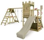 FATMOOSE Spielturm Boldbaron &ndash; Spielturm mit SurfSchaukel, Rutsche & Kletterwand,
