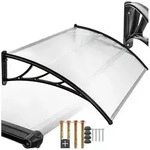 tectake Anbaudach Vordach transparent, wetterfest und UV-best&auml;ndig, 150 x 93...