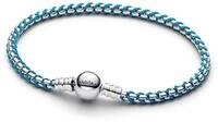 Pandora Silberarmband Damen-SilberVeneziakette T&uuml;rkis blau 20 cm