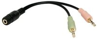 LogiLink CA0020 Audio-Adapter 2x 3-Pin Stereo Stecker zu 4-Pin 3,5 mm Stereo Buchse,