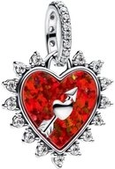 Pandora Charm Herz 793667C01, Herz, Liebe, Synthetischer Opal, Zirkonia