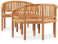 vidaXL Gartenlounge-Set, 3-tlg. Lounge Set Massivholz Teak