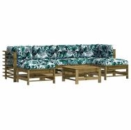 vidaXL Gartenlounge-Set 7-tlg. Garten-Lounge-Set mit Kissen Impr&auml;gniertes