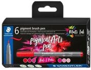 STAEDTLER Faserstift Pigment brush pen, 6er-Set