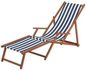 ERST-HOLZ Gartenliege Holz-Liegestuhl Sonnenliege Strandliege mit Stofffarbe