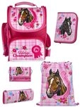 Familando Schulranzen Clou Pferde Champion Schultasche, rosa, ab 1. Klasse