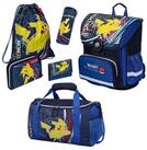 Familando Schulranzen Pokemon Blau mit Pikachu f&uuml;r 1. bis 4. Klasse, Ergonomisch &