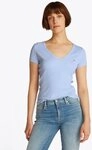 Tommy Jeans Kurzarmshirt TJW SLIM ESSENTIAL RIB V SHORT SLEEVE mit gerippter